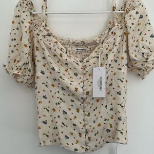 Reformation Winnie Milkmaid Coquette Babydoll Style‎ Top Size 8